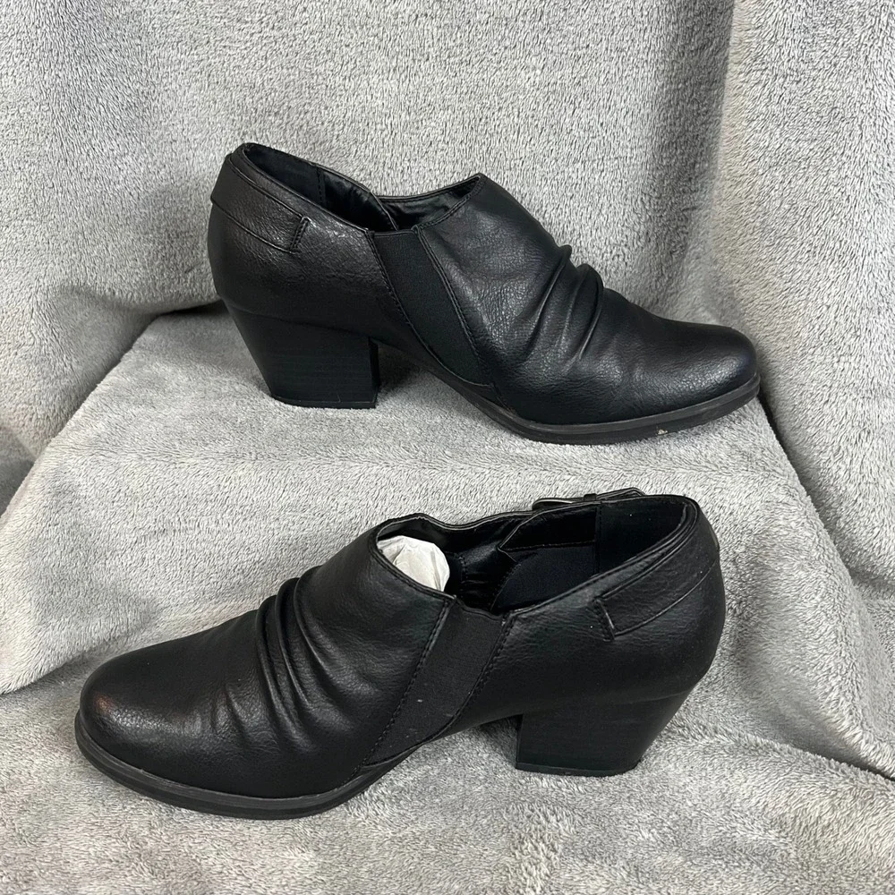 Kim Rogers Mazy Shootie Womens 10 Black Clog Shoes Leather‎ Ankle Boot